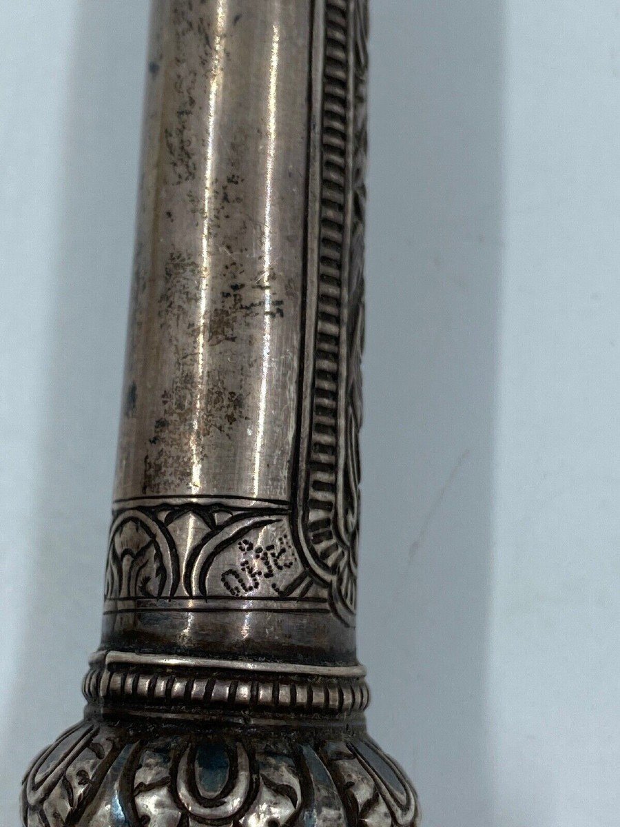 Chinese Silver Spoon Decorated With Foliage Late 19th Century-photo-7