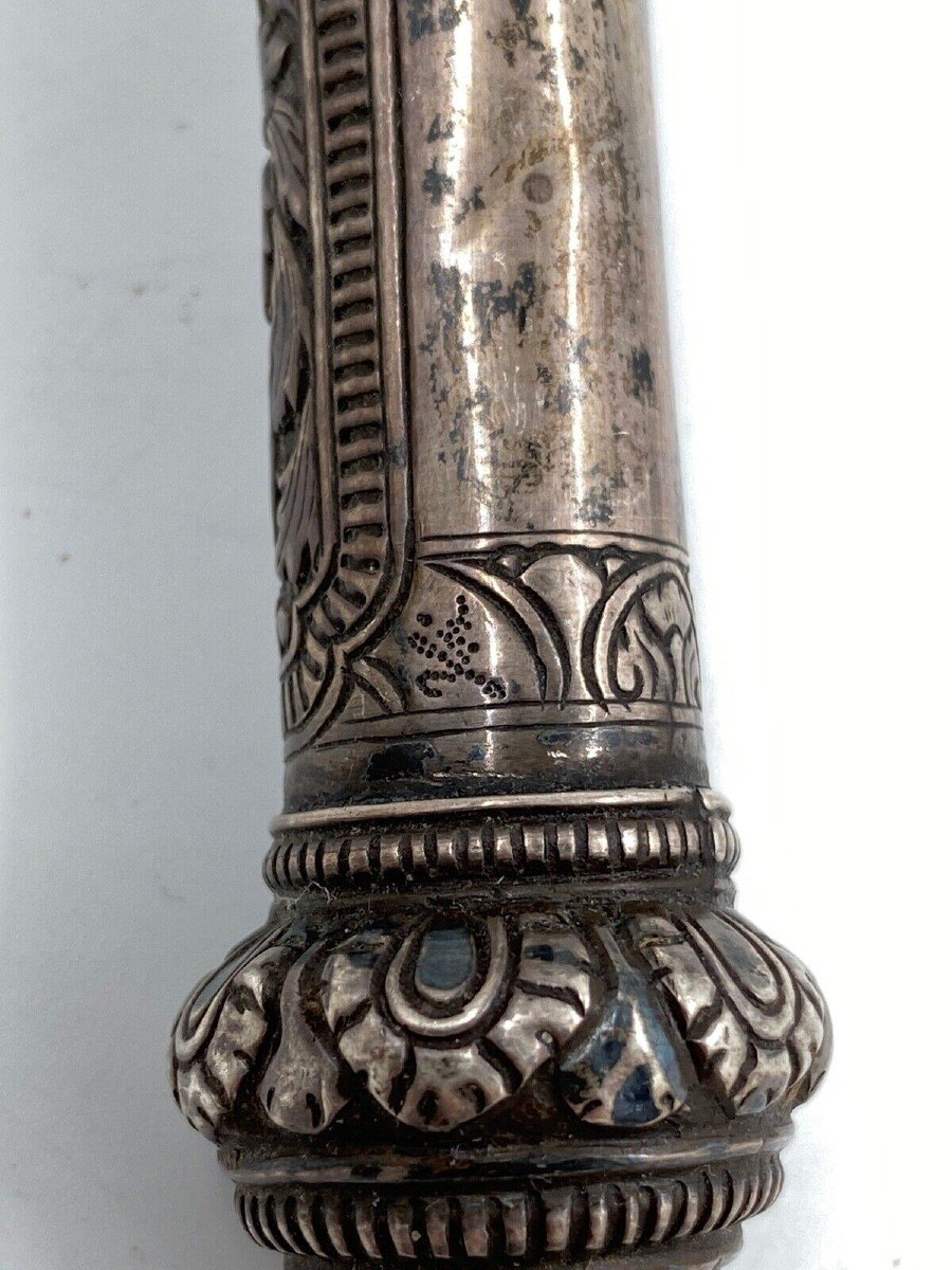 Chinese Silver Spoon Decorated With Foliage Late 19th Century-photo-8