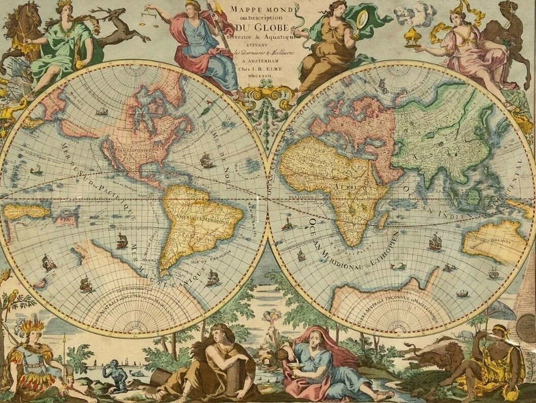 World Map Elwe 1792 Description Of The Terrestrial & Aquatic Globe Amsterdam-photo-2