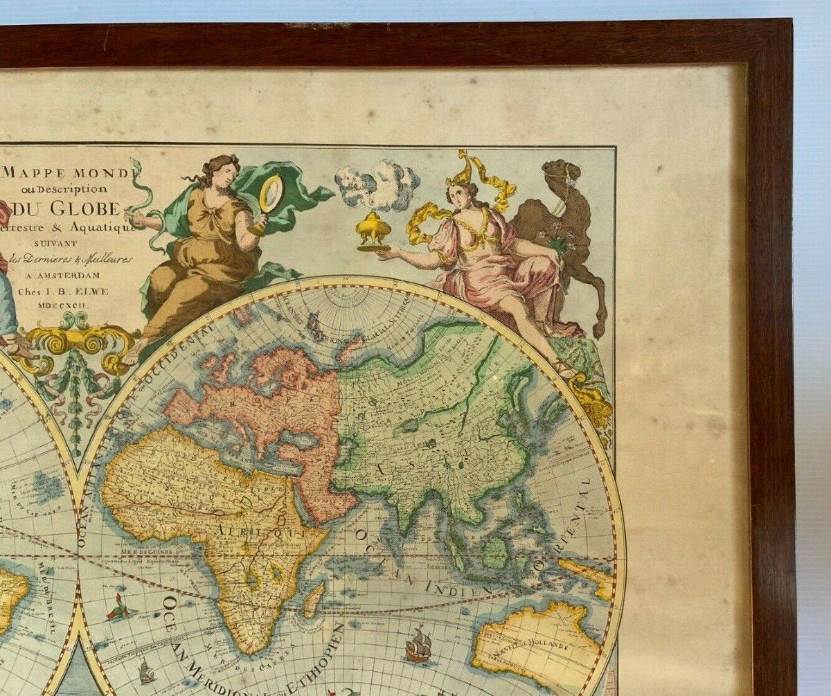 World Map Elwe 1792 Description Of The Terrestrial & Aquatic Globe Amsterdam-photo-1