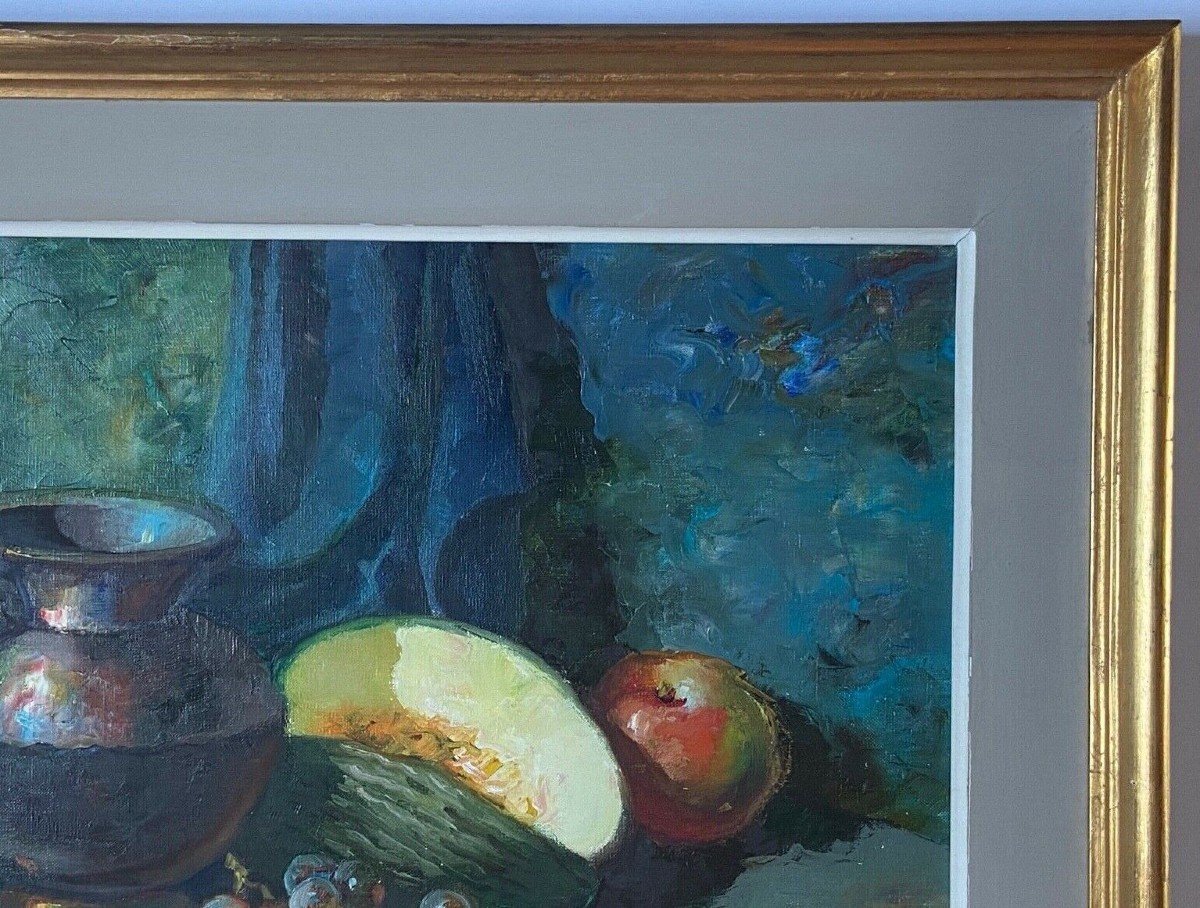 Huile sur toile nature morte aux fruits 1950-photo-1