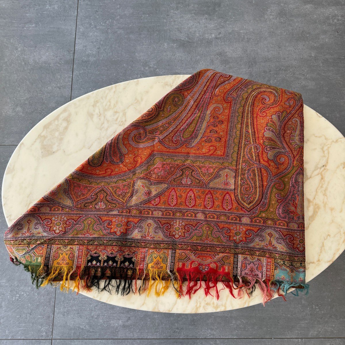 Large Size 19th Century Indian Cashmere Shawl-photo-8