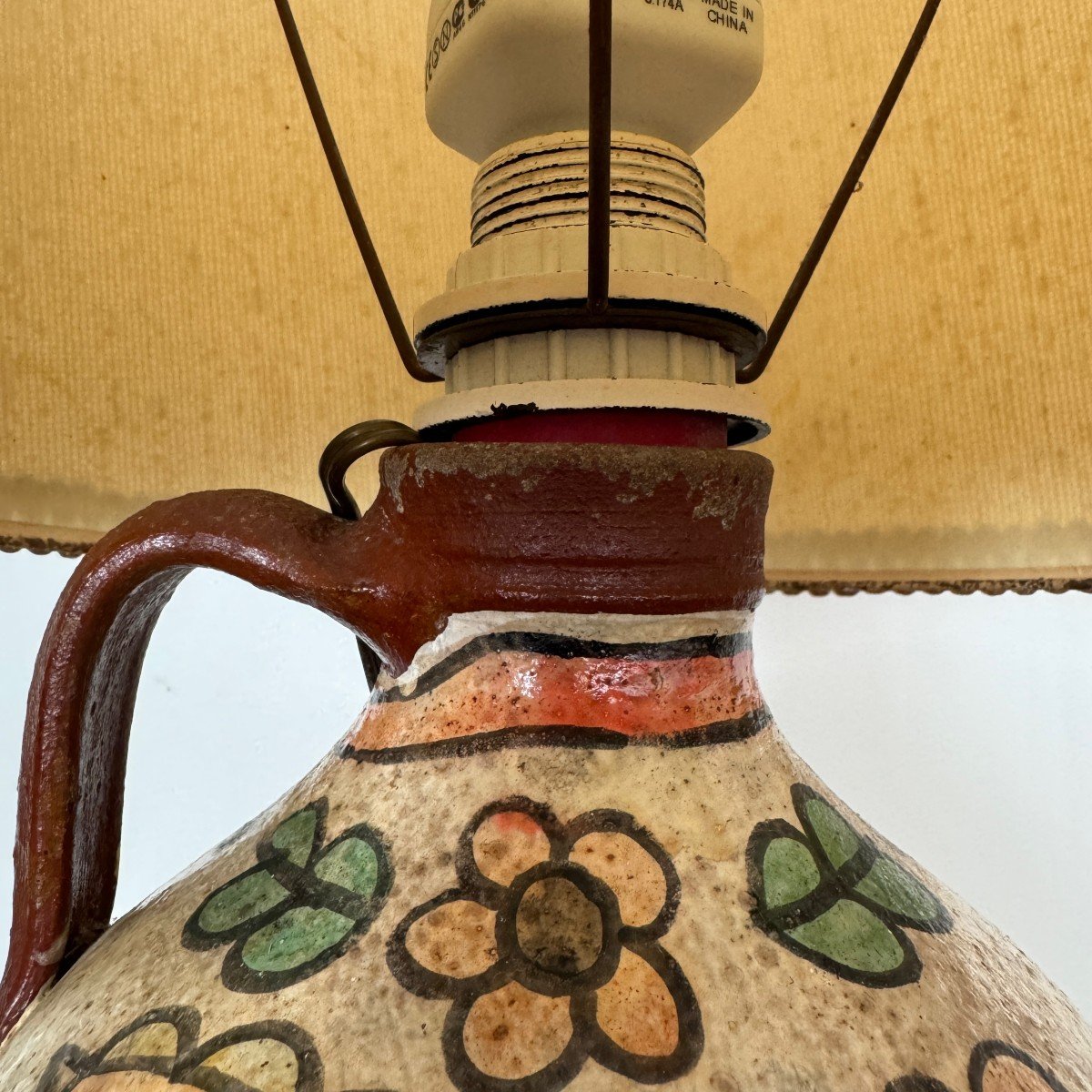 Vintage 1960s Ceramic Lamp Carmo Saude Portugal 20th Century-photo-2