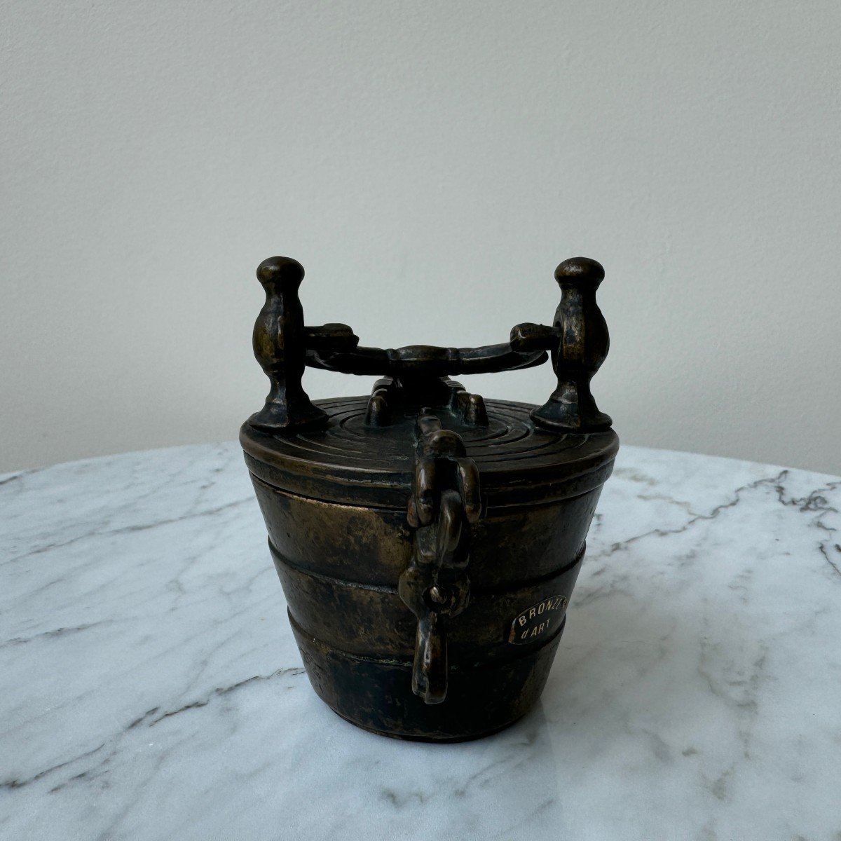 19th Century Bronze Nuremberg Weight Pile-photo-2