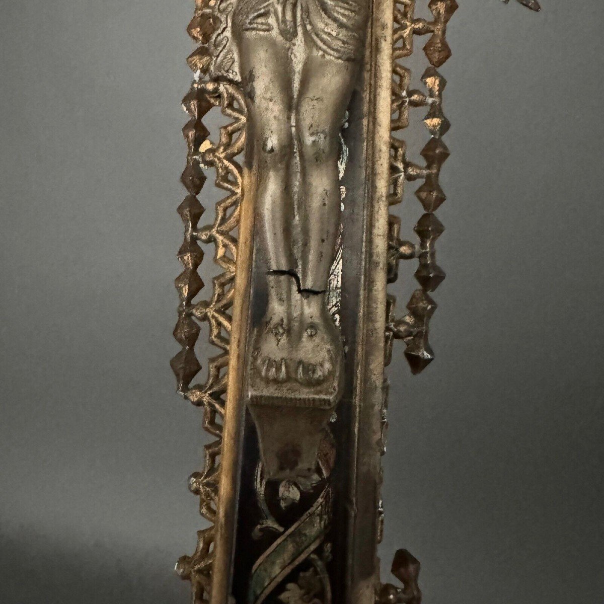 Crucifix Napoleon III Louis XIV Cross In Carved Wood And Bronze-photo-6