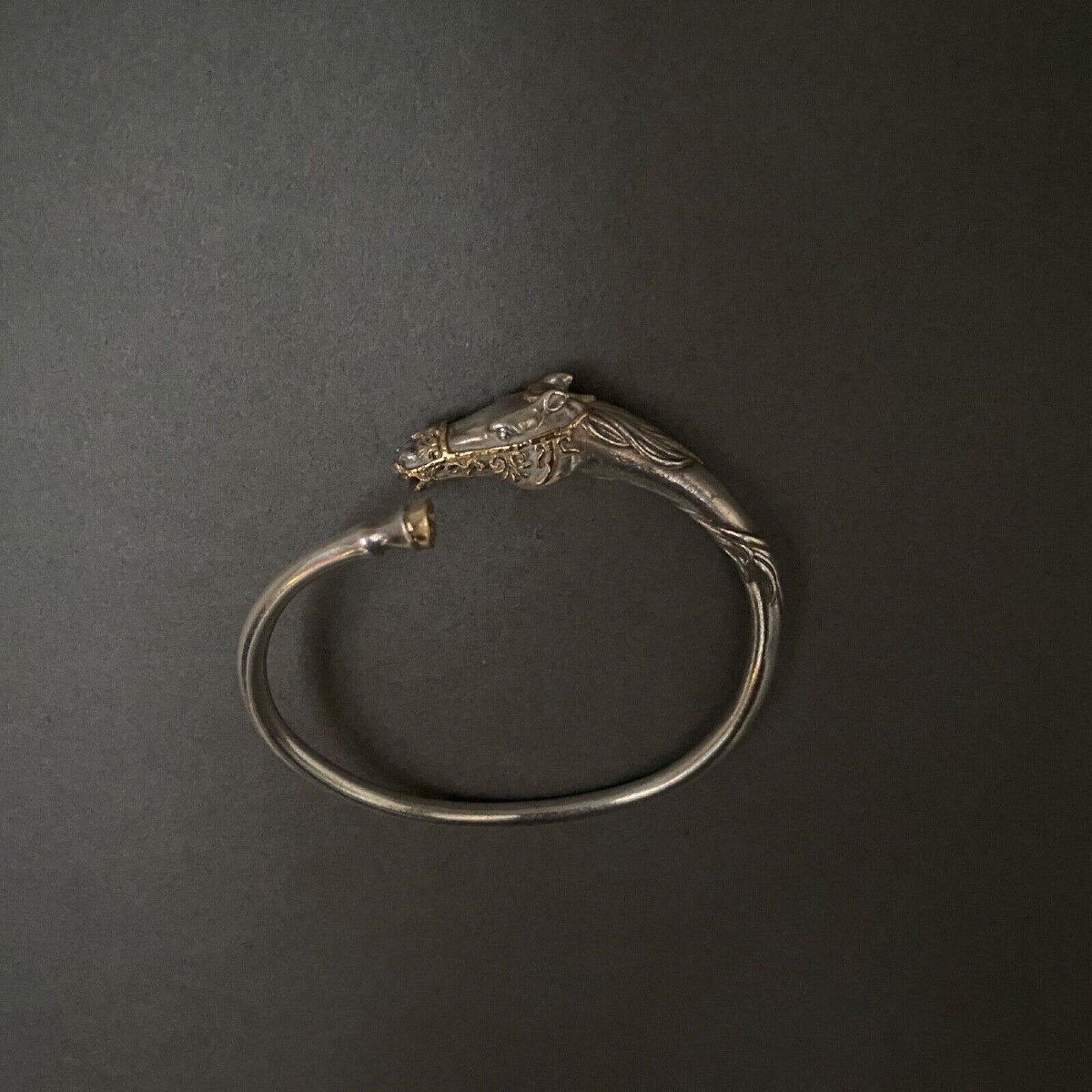 Arthus Bertrand Horse Head Solid Silver And Gold Bracelet-photo-6