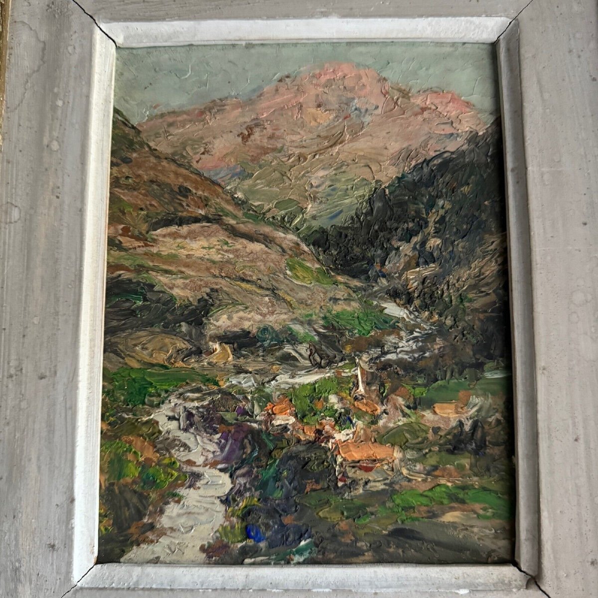 Oil On Panel By J. Denier 1920 La Maurienne-photo-2