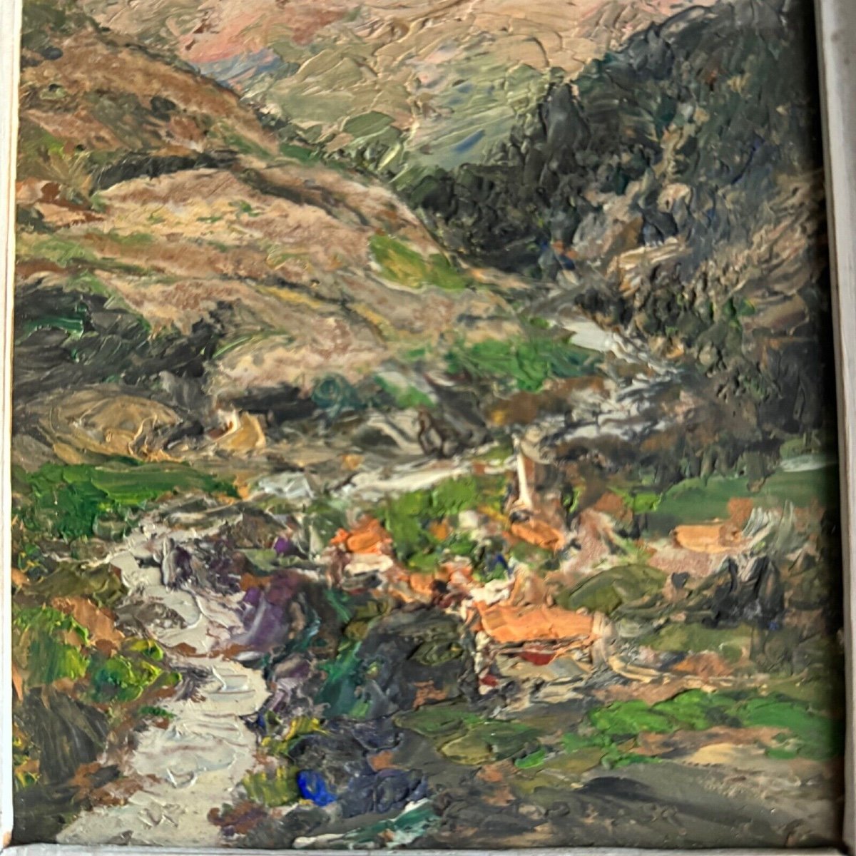 Oil On Panel By J. Denier 1920 La Maurienne-photo-4