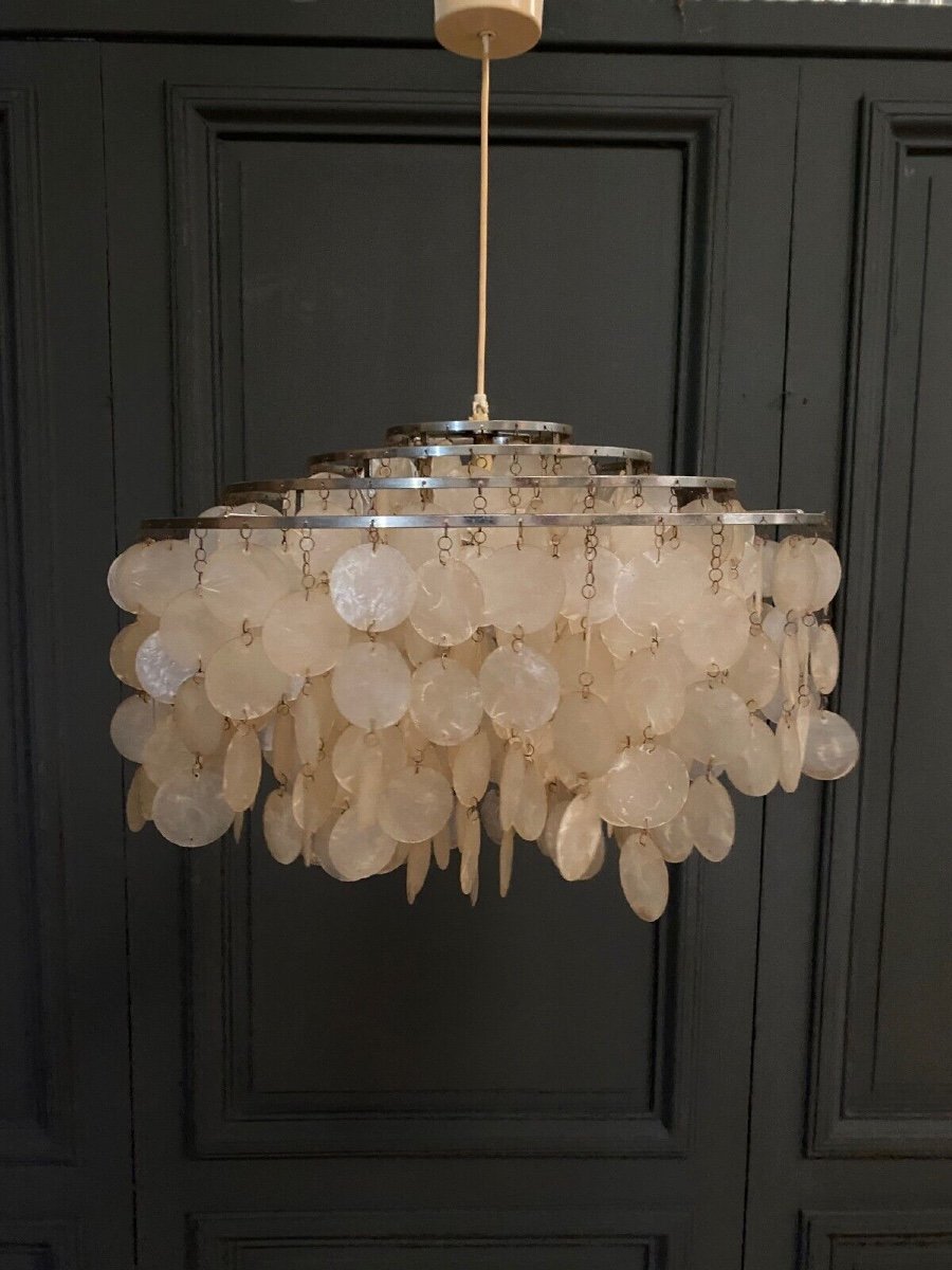 Fun Verner Panton Chandelier In Mother-of-pearl-photo-2