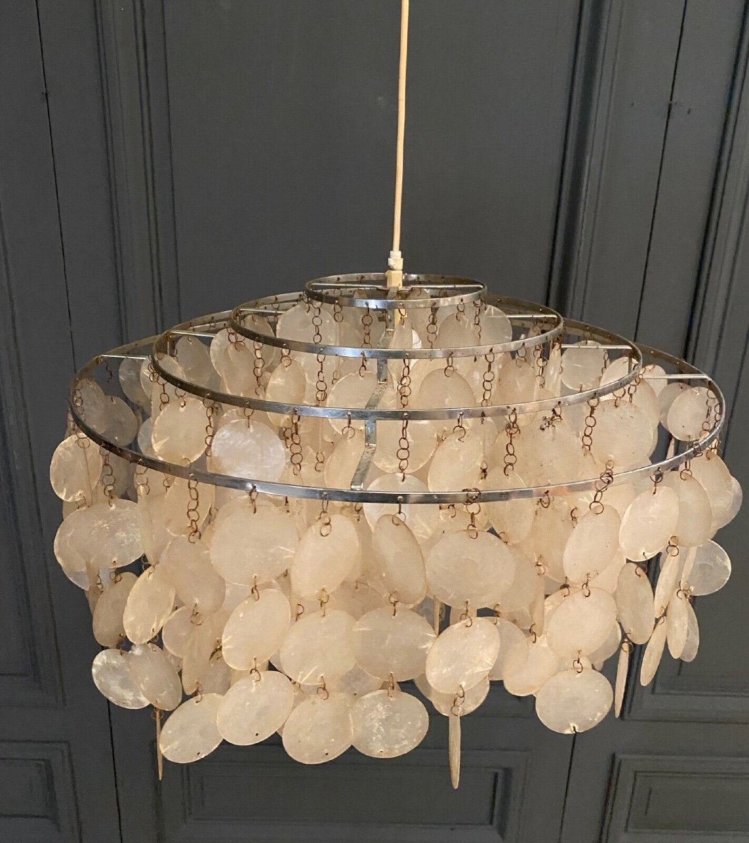 Fun Verner Panton Chandelier In Mother-of-pearl-photo-3