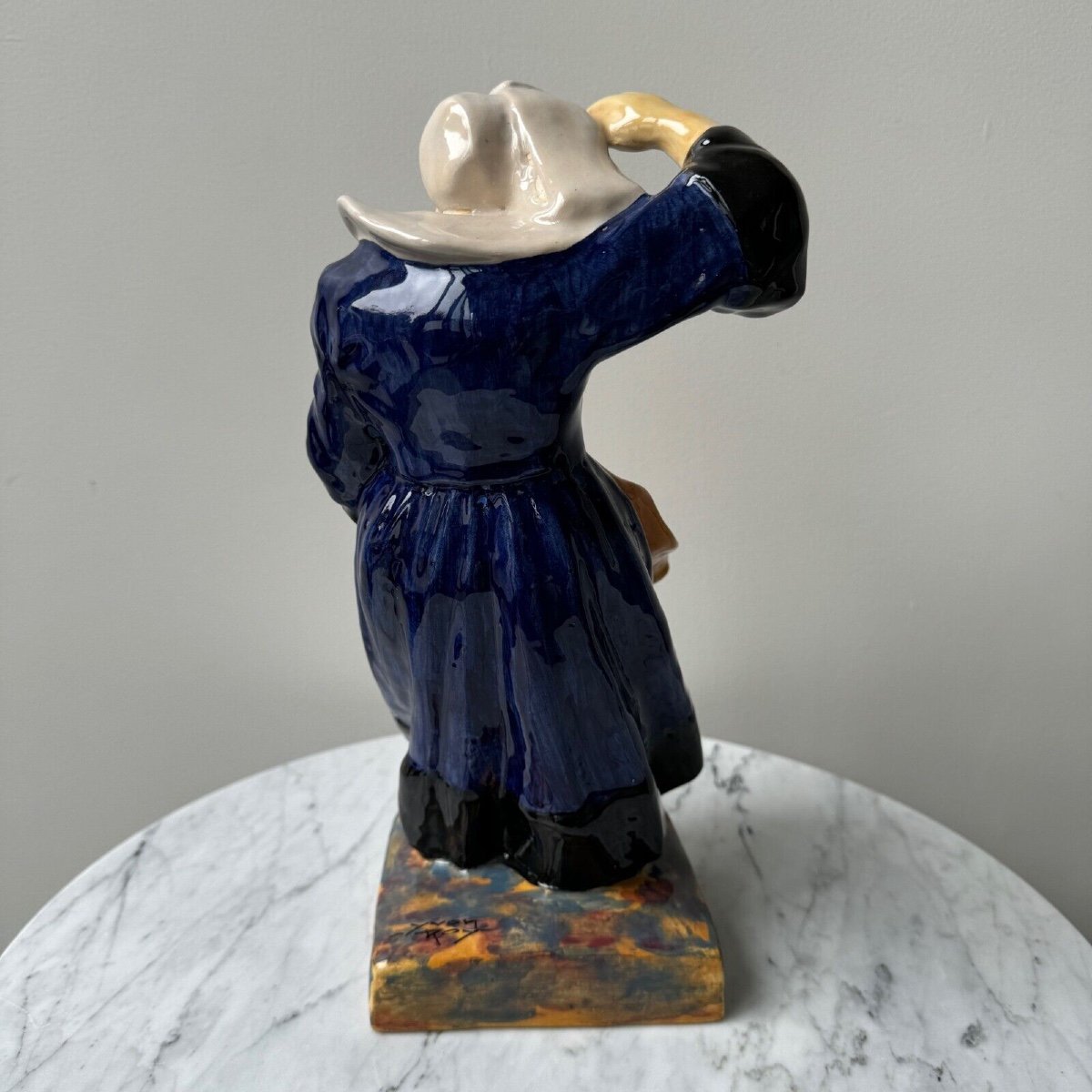 20th Century Earthenware Subject By Yvon Roy Representing A Breton Woman-photo-3