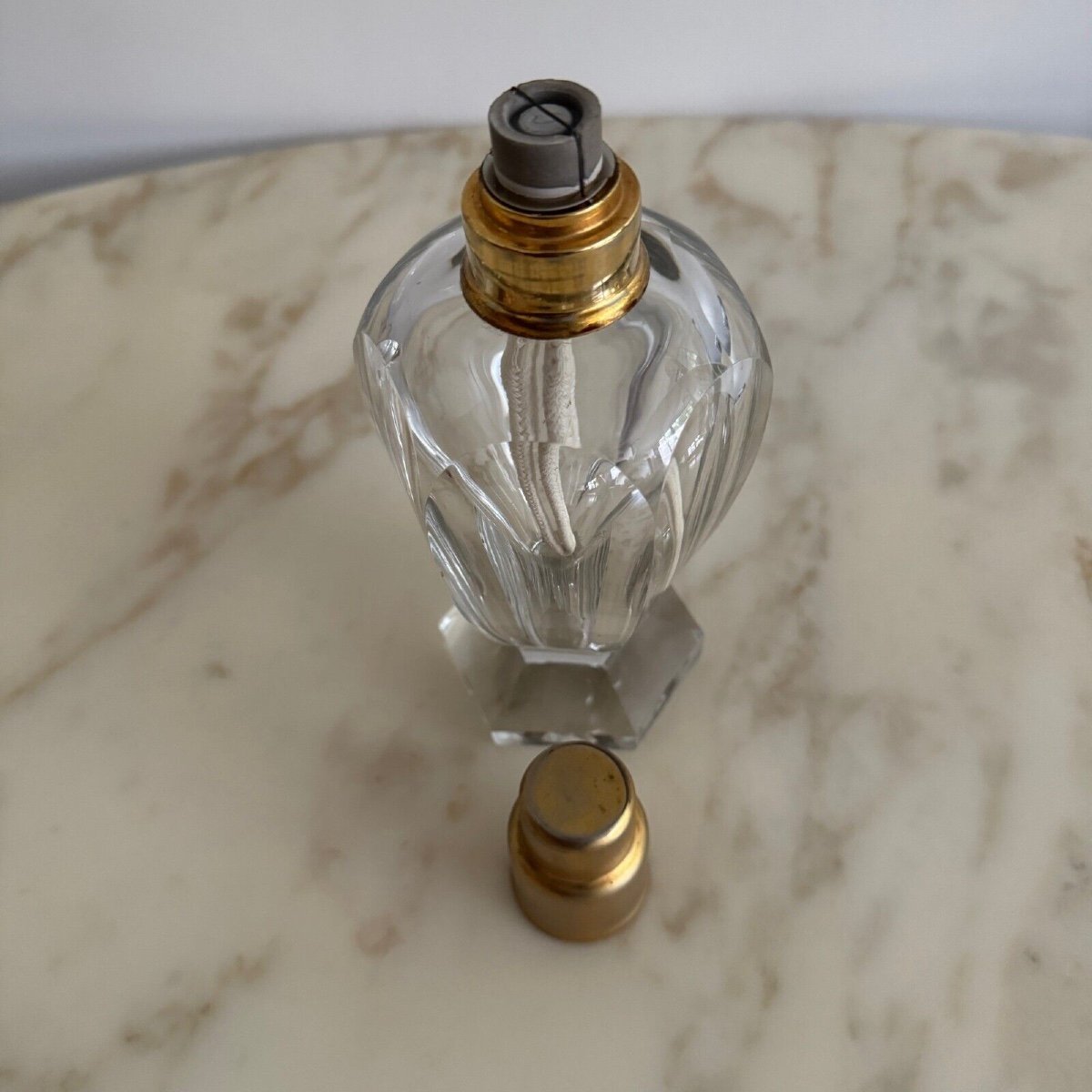 20th Century Baccarat Lampe Berger With Cut Sides-photo-1