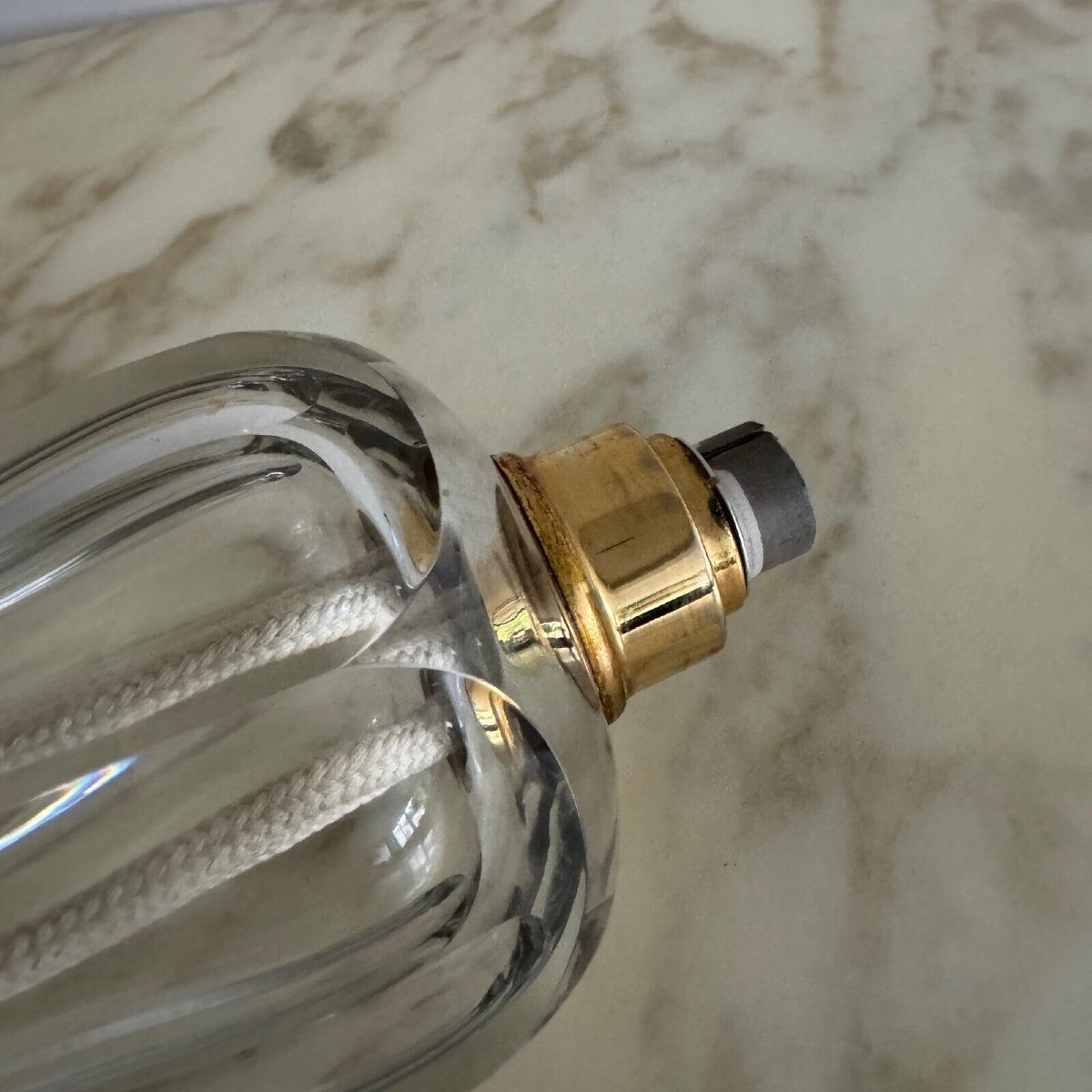 20th Century Baccarat Lampe Berger With Cut Sides-photo-4