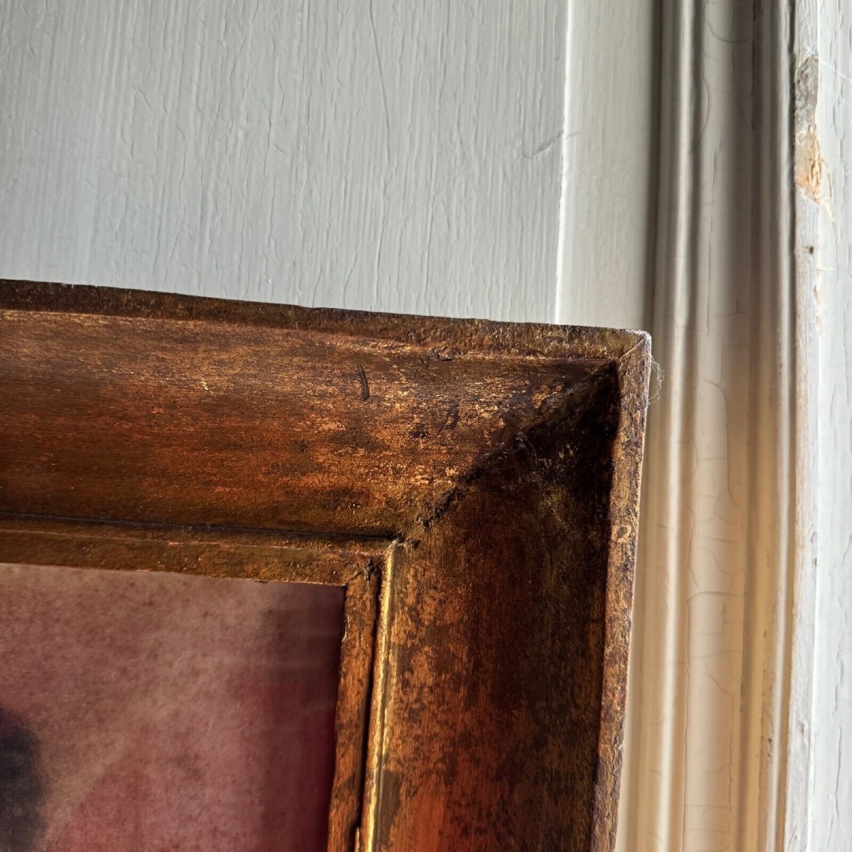 Early 19th Century Drawing Representing A Young Girl In A Gilded Frame-photo-3