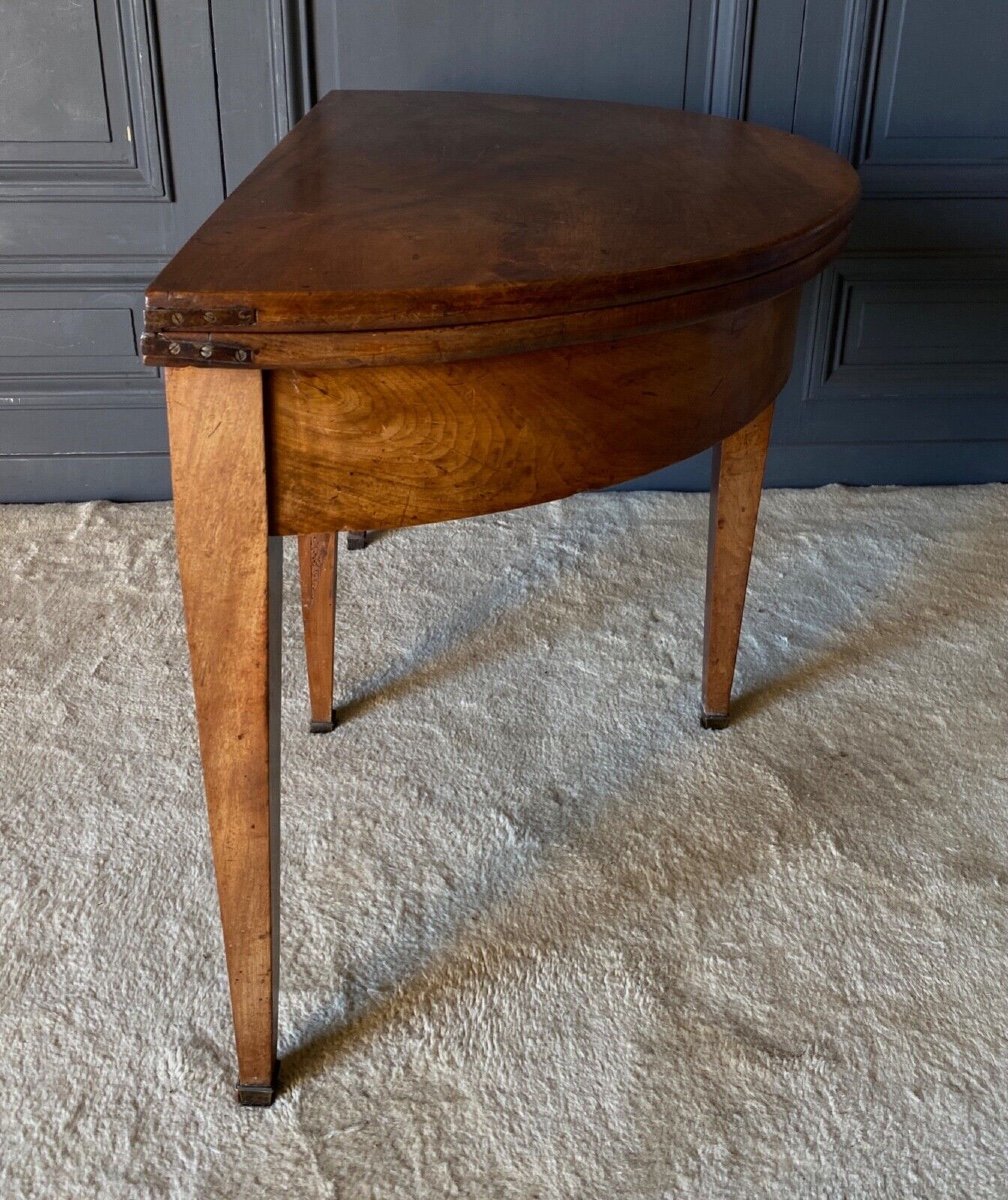 Half-moon Console In Walnut, First Part Of The 19th Century, 3 Feet With System-photo-4