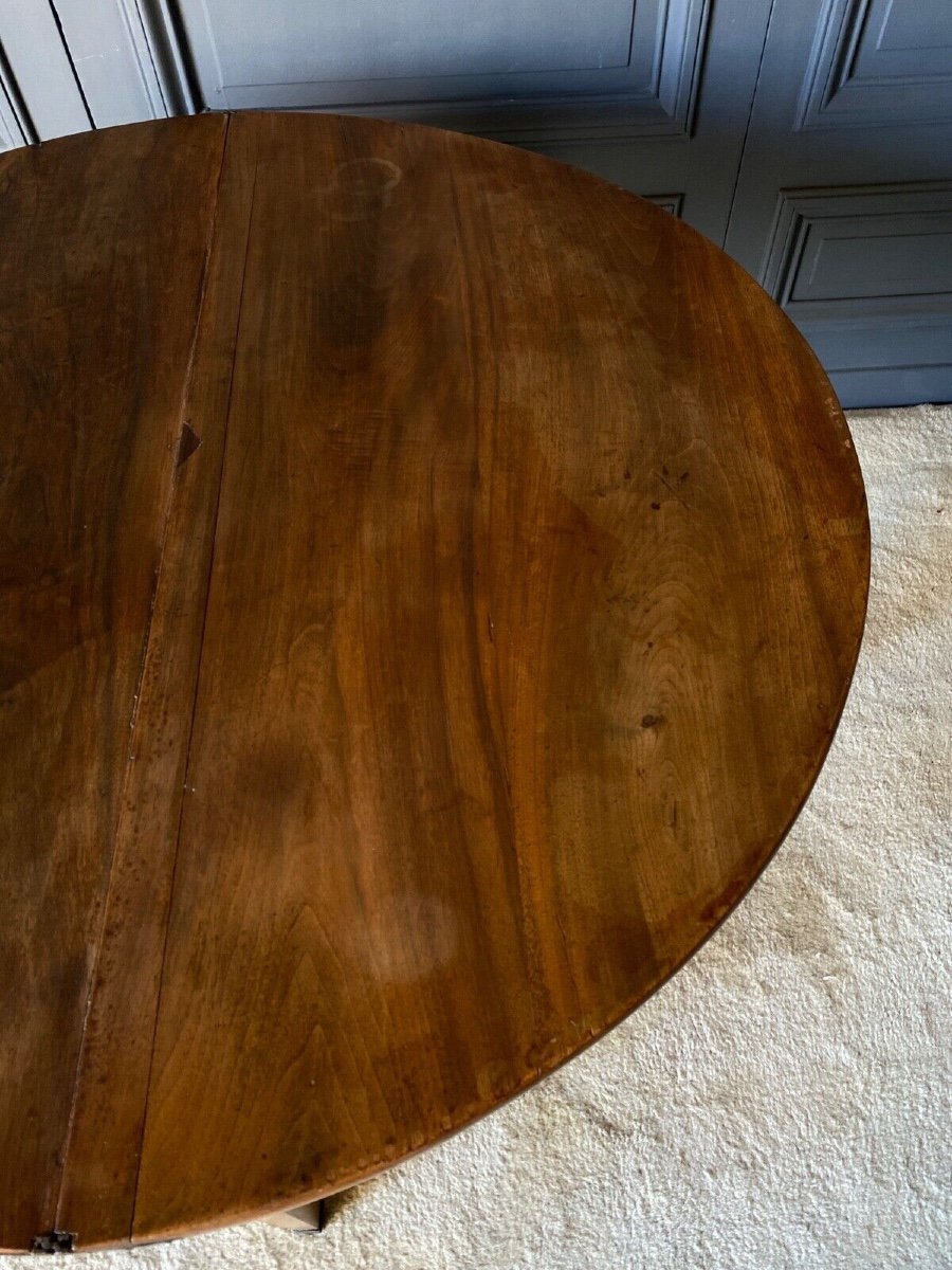 Half-moon Console In Walnut, First Part Of The 19th Century, 3 Feet With System-photo-4