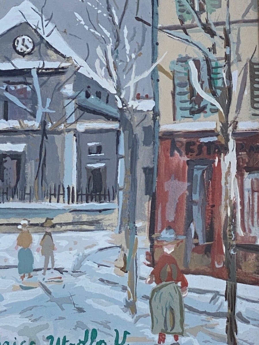 Procédé Maurice Utrillo église Saint-Pierre de Montmartre sous la neige-photo-1