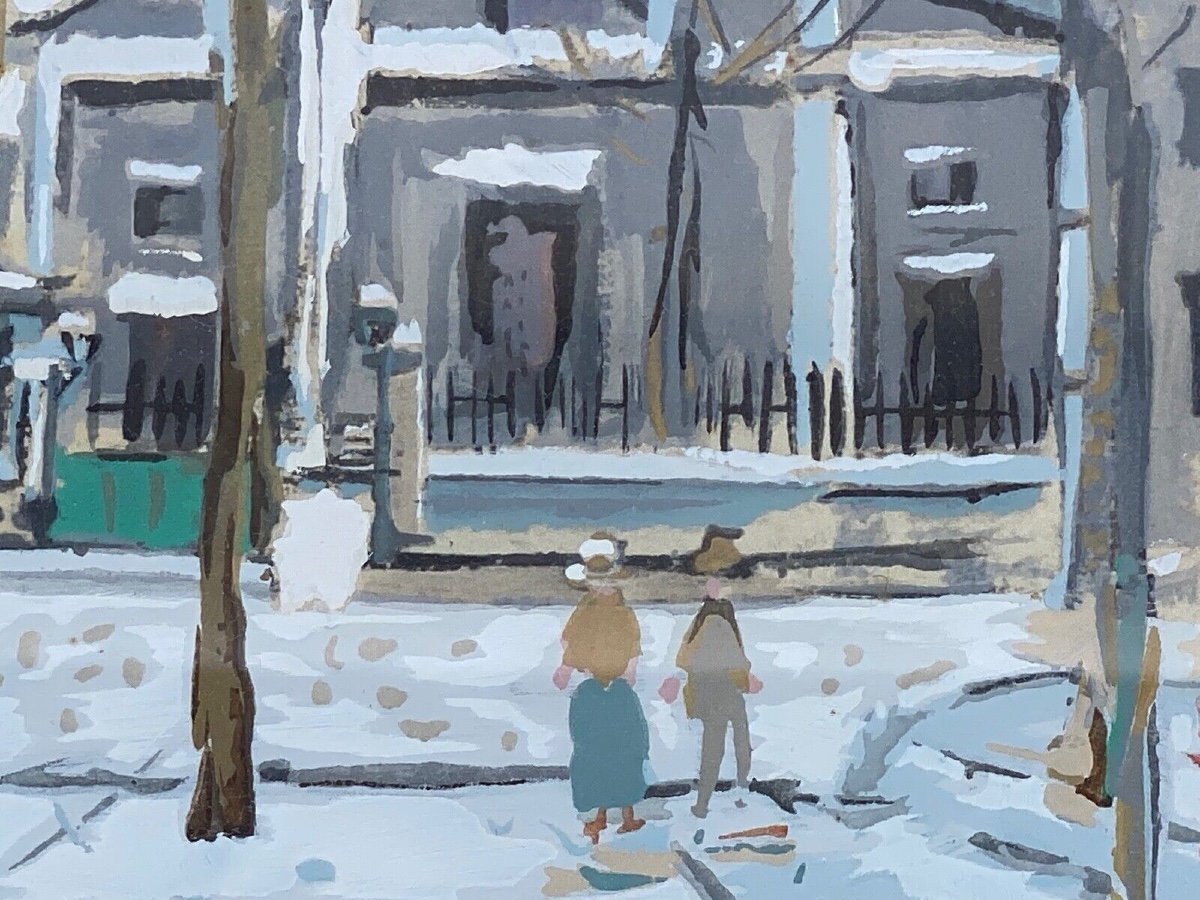 Procédé Maurice Utrillo église Saint-Pierre de Montmartre sous la neige-photo-7