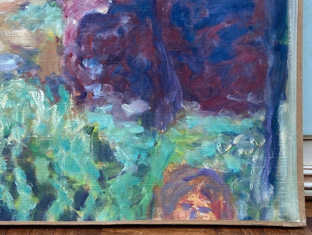 Oil On Canvas David Arun Signature To Identify Impressionist Landscape-photo-3