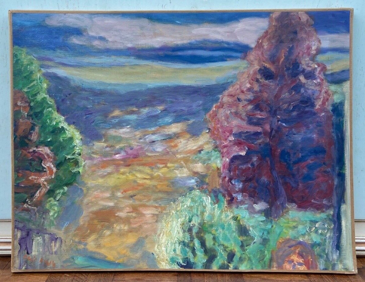 Oil On Canvas David Arun Signature To Identify Impressionist Landscape