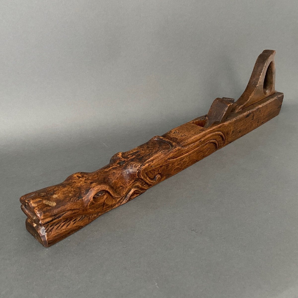 Carved Plane, 19th Century Monoxide Companions Folk Art-photo-3