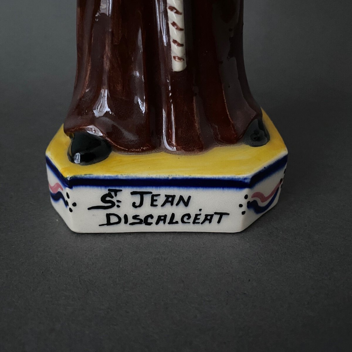 Saint Jean Discalceat Henriot Quimper 20th Century Earthenware Subject-photo-2