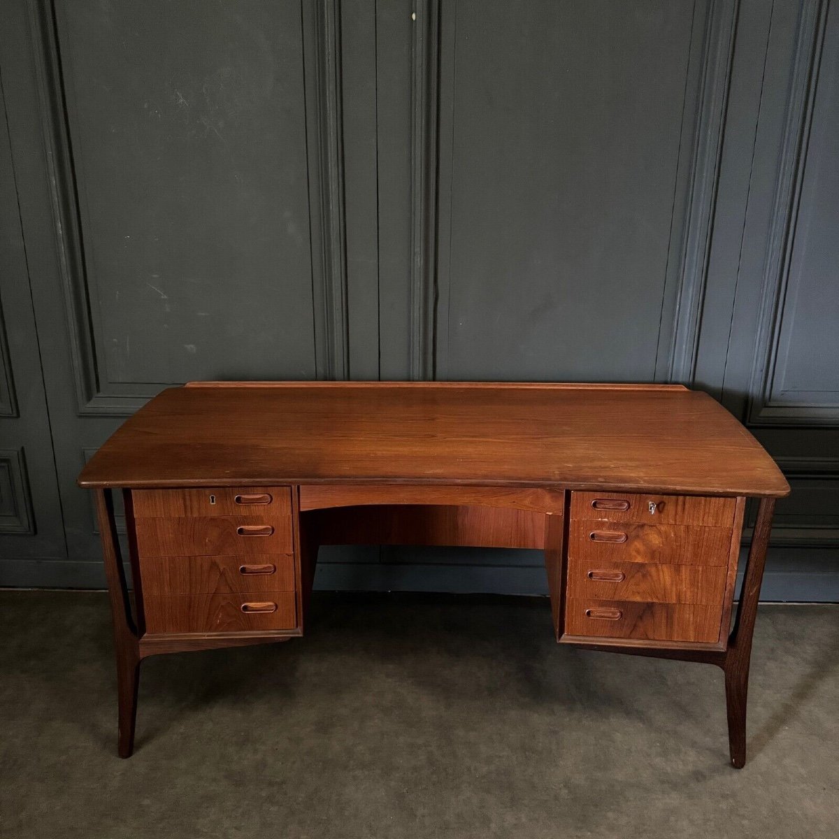 Large Scandinavian Teak Desk By Svend Aage Madsen For Hp Hansen