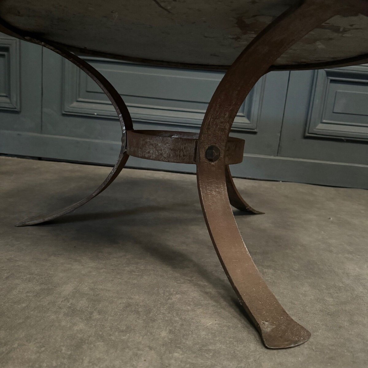 Coffee Table, Fossilized Stone Top, Brutalist Base, 1970s-photo-4