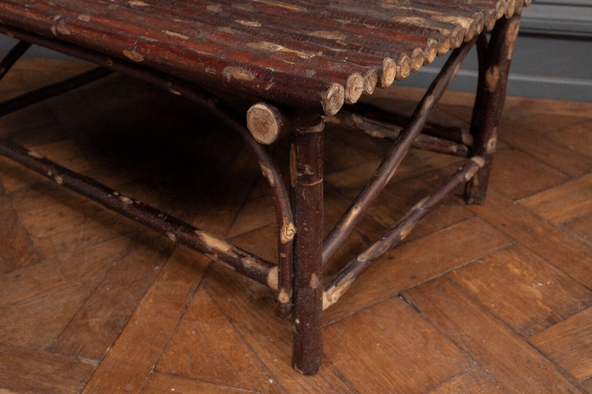 Christian Liaigre Coffee Table In Brutalist Chestnut Logs 1980-photo-8