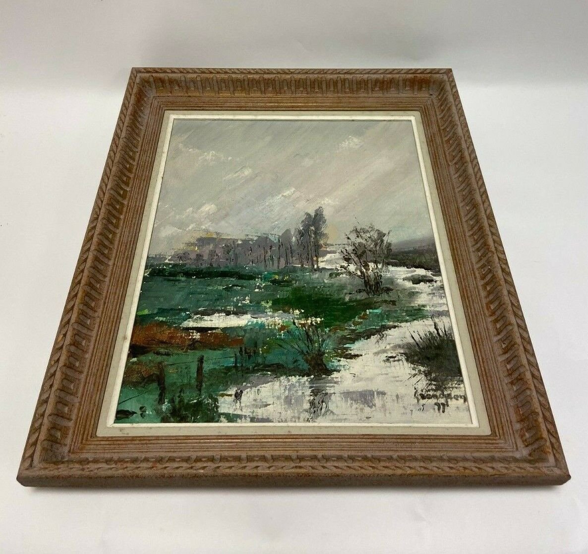 Oil On Panel River Landscape Signed Grandjon 20th Century-photo-7