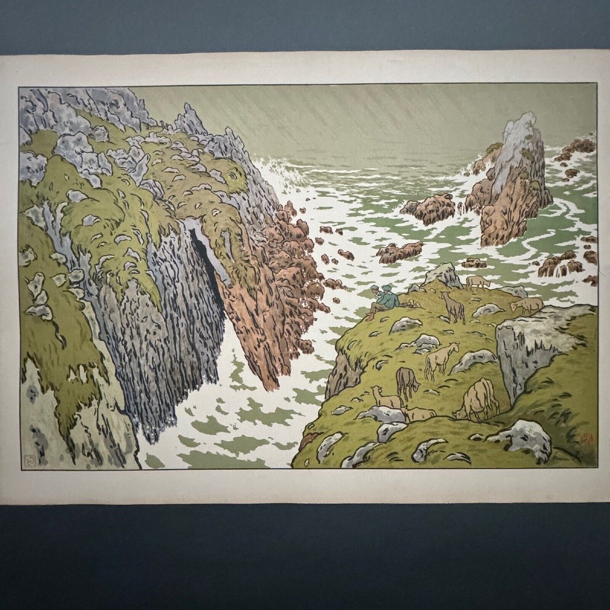 Lithographie par Henri Rivière Les Aspects de la Nature - La Falaise-photo-2