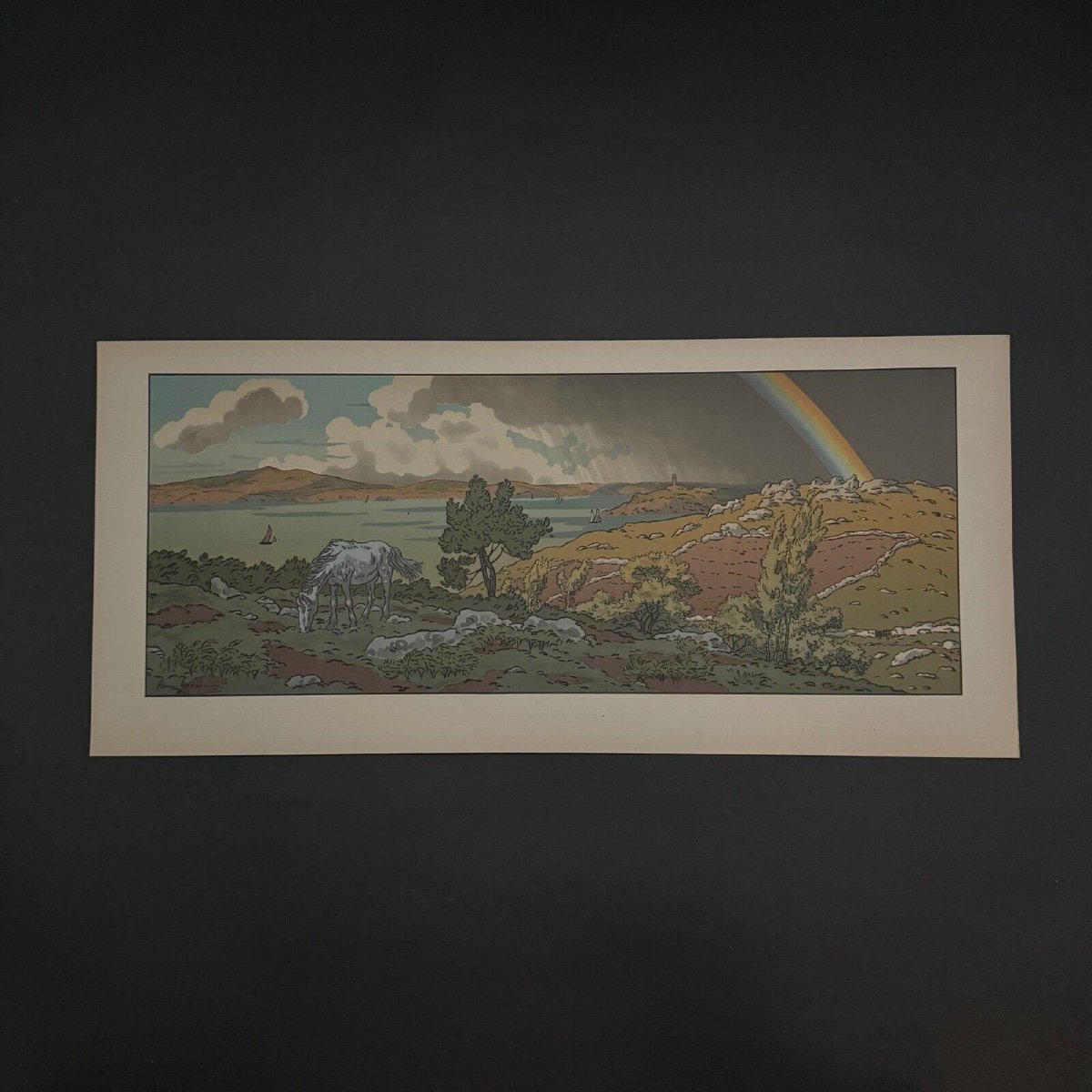 Lithographie par Henri Rivière La Féérie des Heures - L'Arc-en-Ciel