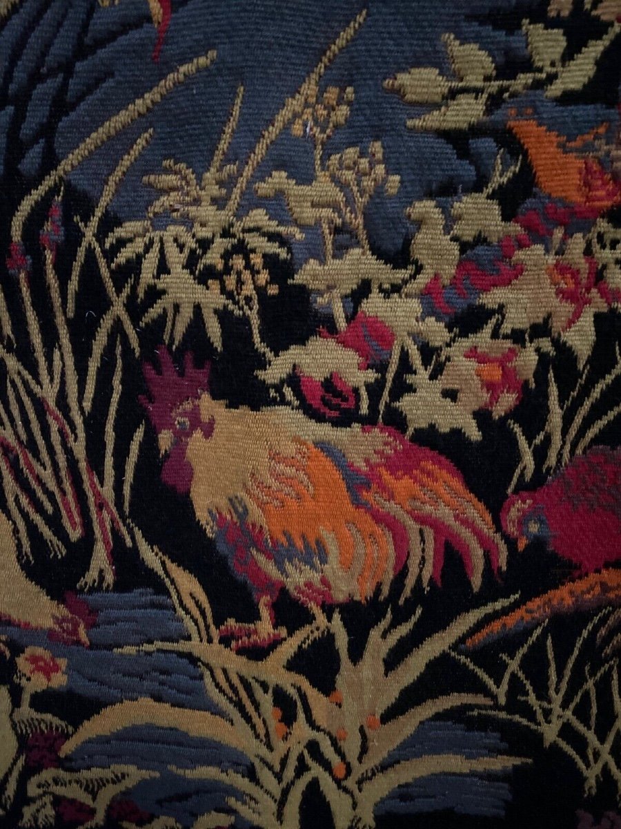 Tapestry By R. Vahoe Robert Four Aubusson Naturalist Decor Mid 20th Century-photo-3