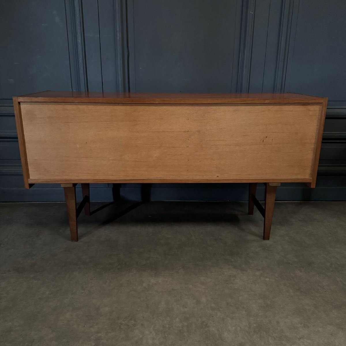 Small Scandinavian Teak Sideboard 1960s Three Drawers-photo-5