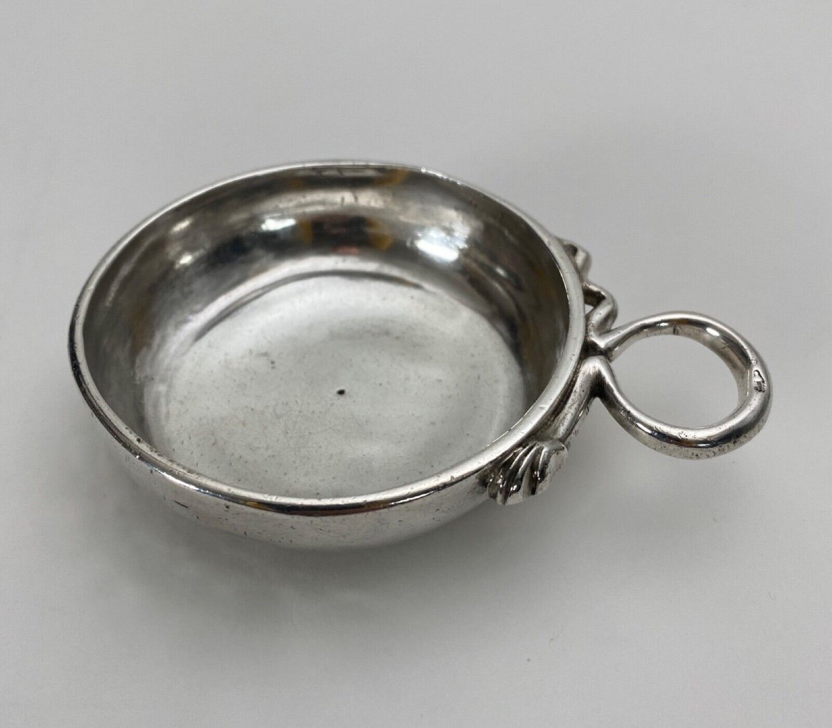 18th Century Silver Tastevin With Rousseau Snake Grip Farmers General