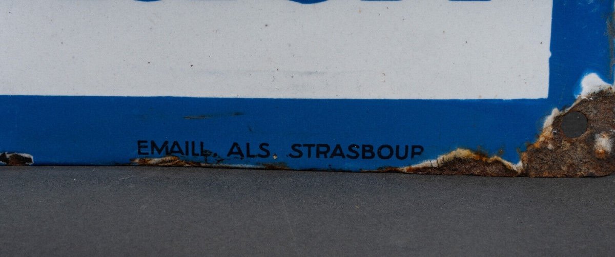 Plaque émaillée bombée André Stouls bière Lutterbach 1648 ALS Strasbourg-photo-3