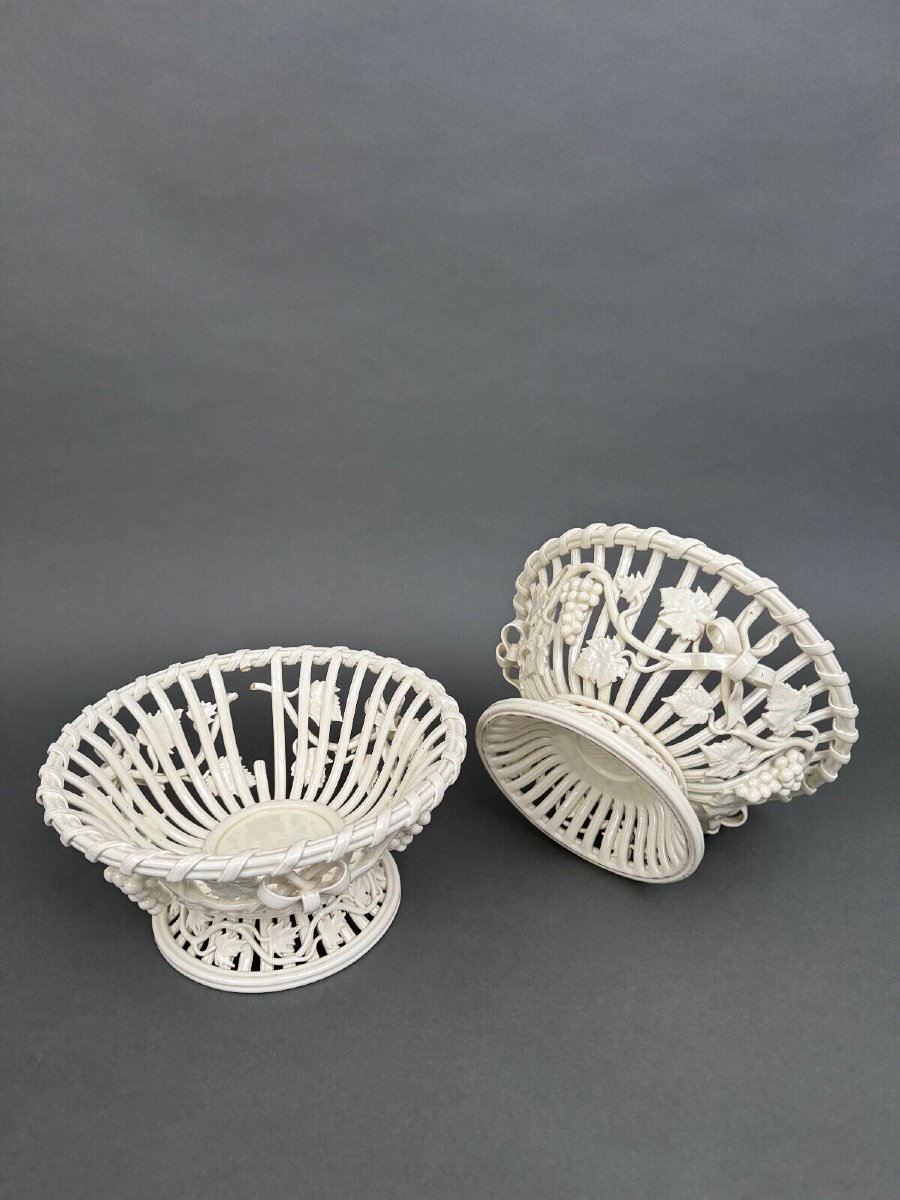 Pair Of Bowls In Fine Woven Langeais Earthenware-photo-3