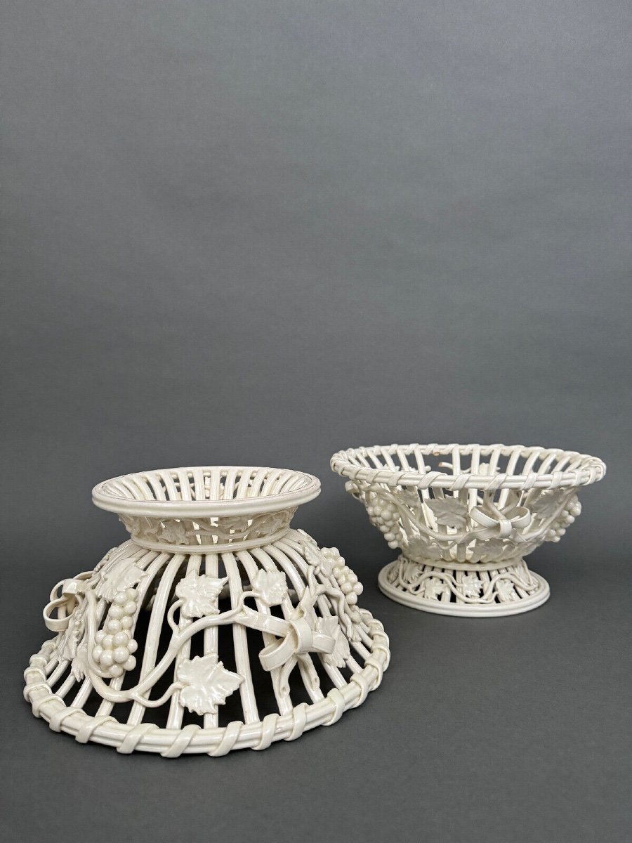 Pair Of Bowls In Fine Woven Langeais Earthenware