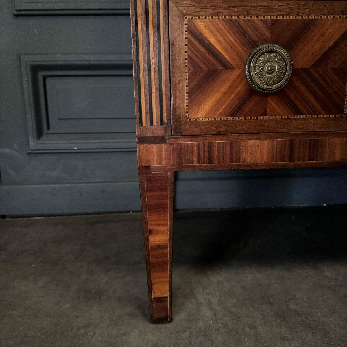 Louis XVI Period Chest Of Drawers In 18th Century Marquetry-photo-2