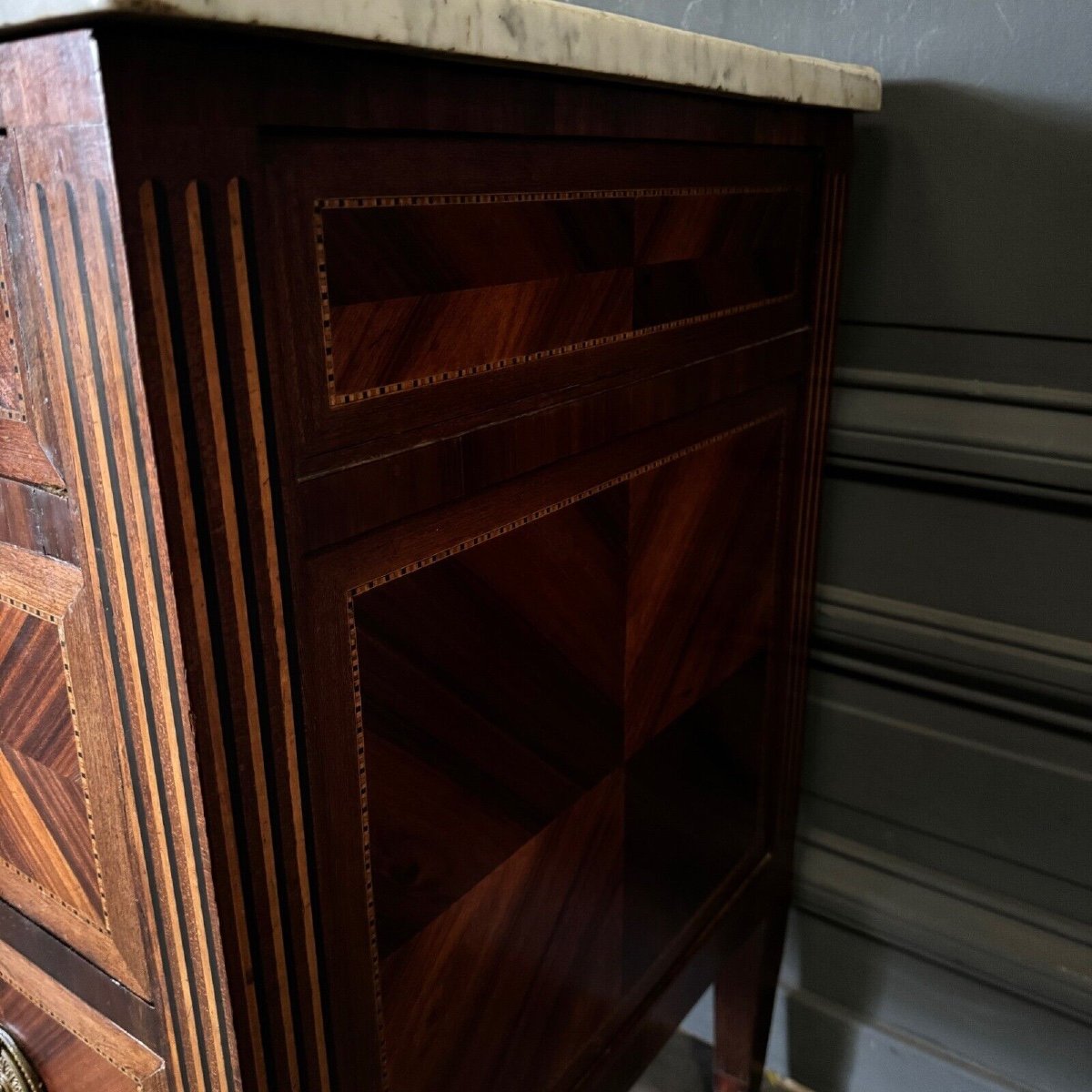 Louis XVI Period Chest Of Drawers In 18th Century Marquetry-photo-7