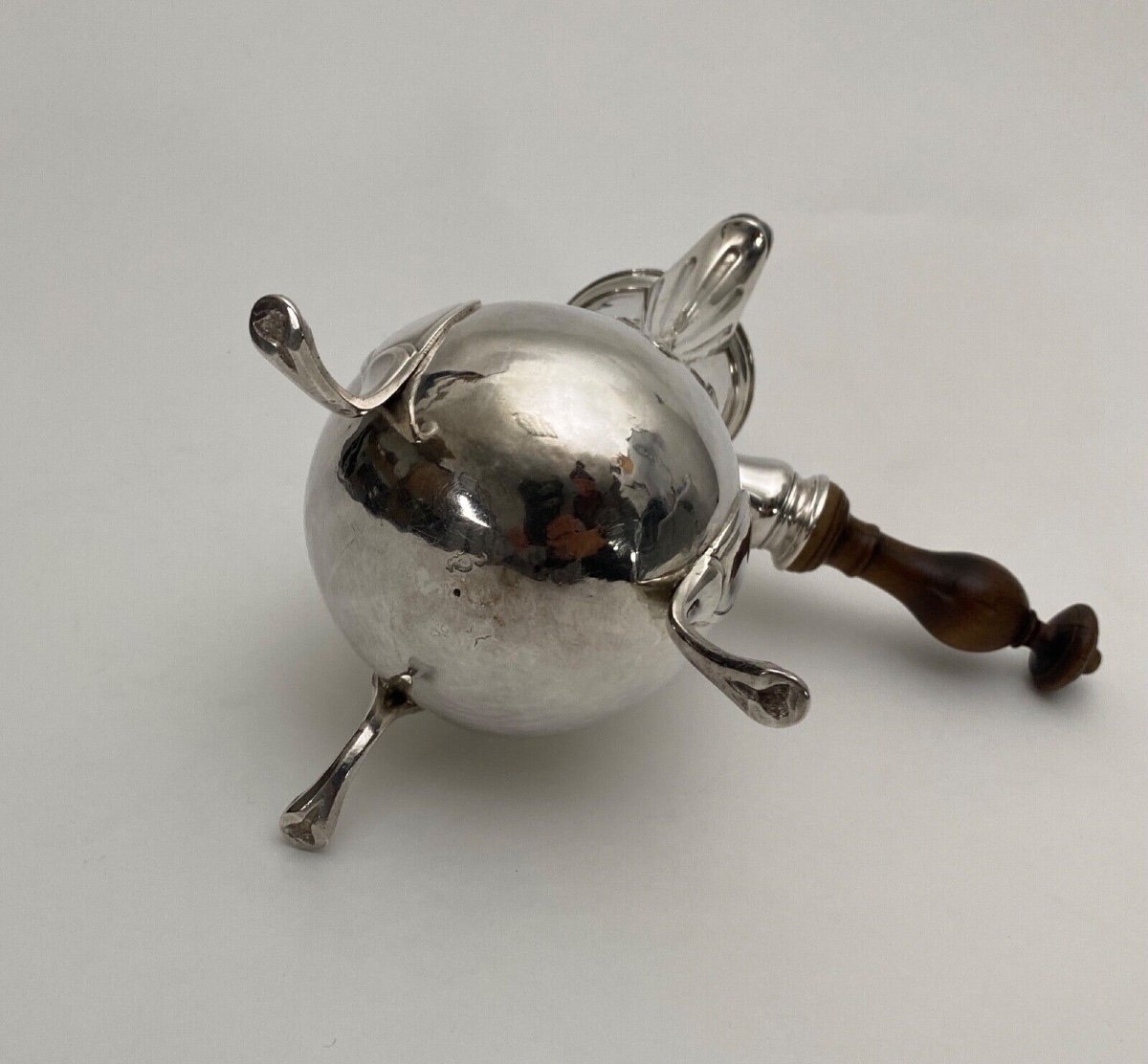 18th Century Silver Chocolate Pot Tripod Fermiers Généraux 378 Grams-photo-3