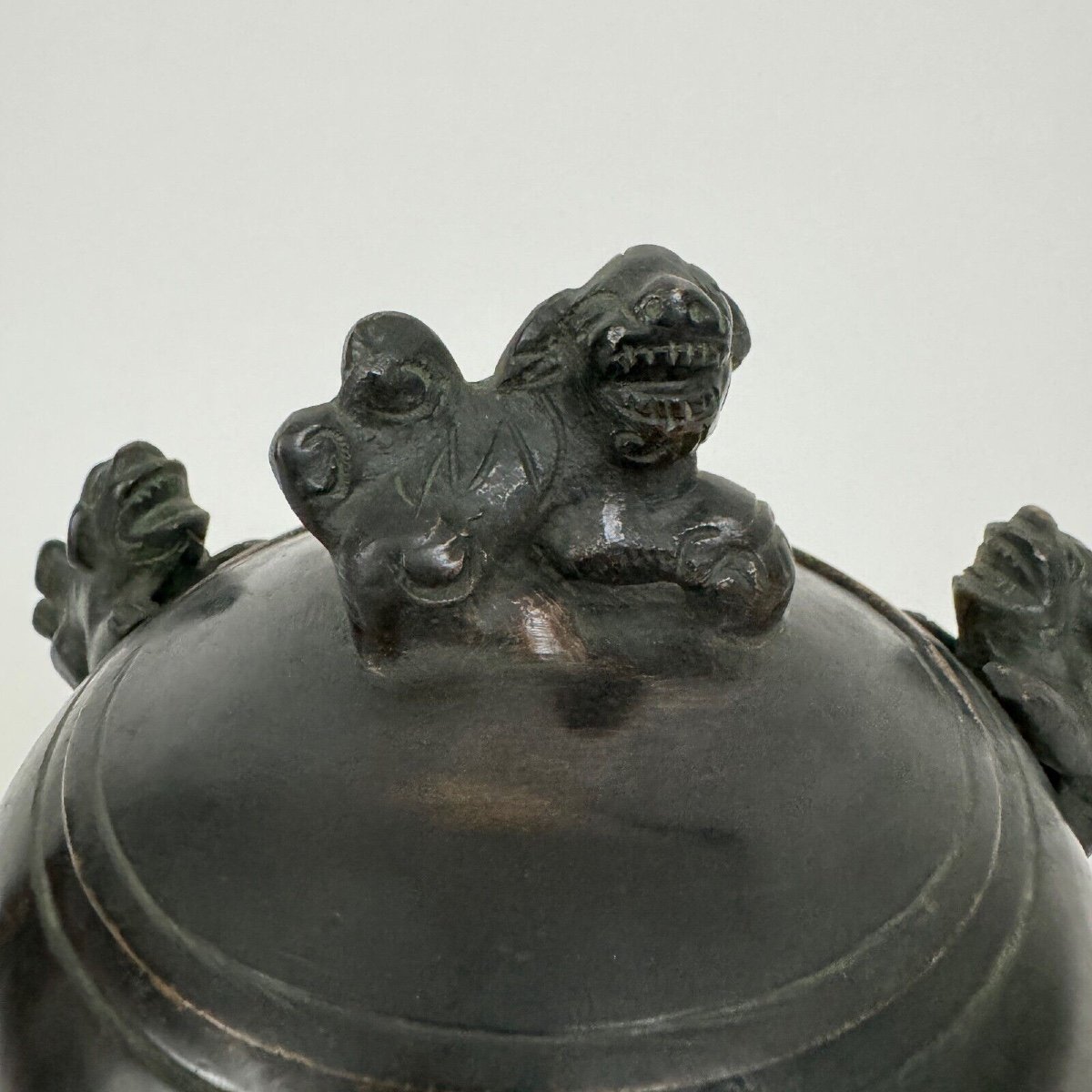 Incense Burner With Bronze Base China Circa 1900 Tripod Foot-photo-3