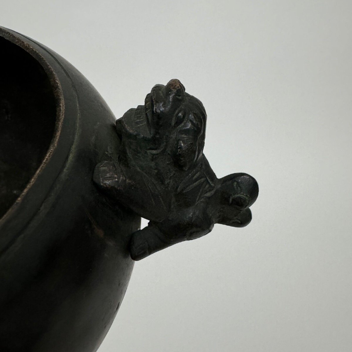 Incense Burner With Bronze Base China Circa 1900 Tripod Foot-photo-4