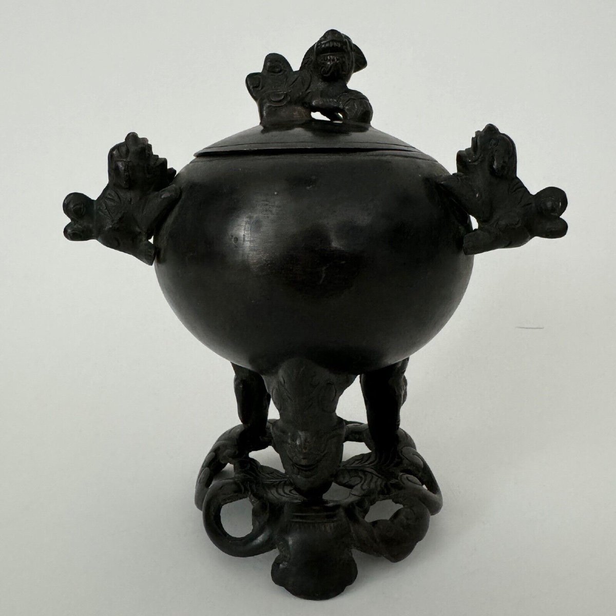 Incense Burner With Bronze Base China Circa 1900 Tripod Foot