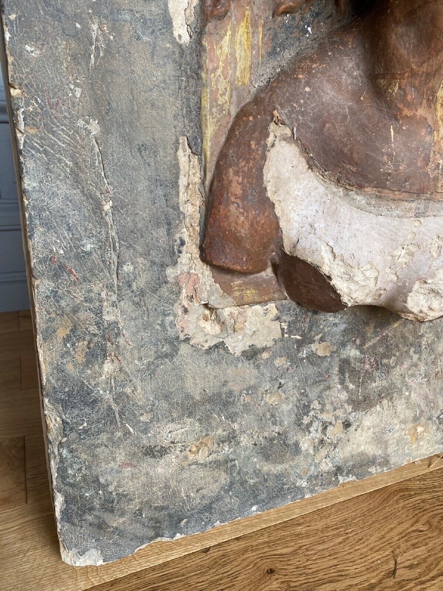 Sculpture Profile Of A Man With Hair, Face, Direct Cut Stone, 20th Century-photo-3