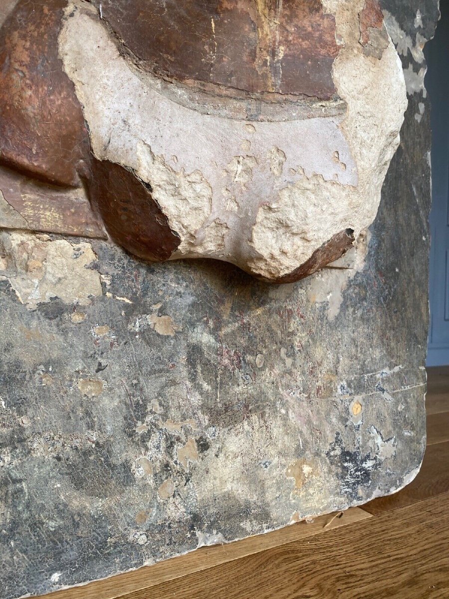 Sculpture Profile Of A Man With Hair, Face, Direct Cut Stone, 20th Century-photo-4