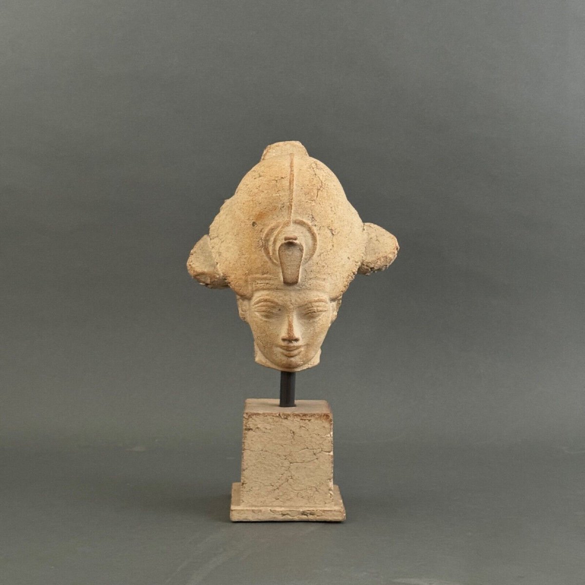 Egyptian Clay Statue By Michel Ceyla France-photo-2