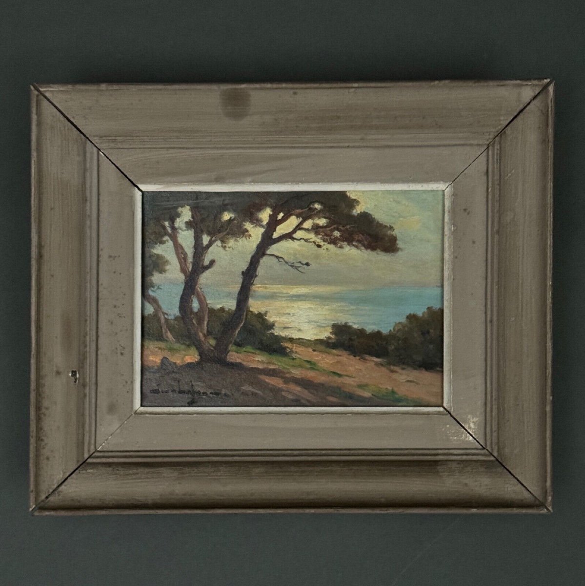 Oil On Cardboard Jean Keuléyan Lafon Seaside Saint-jean-cap-ferrat-photo-2