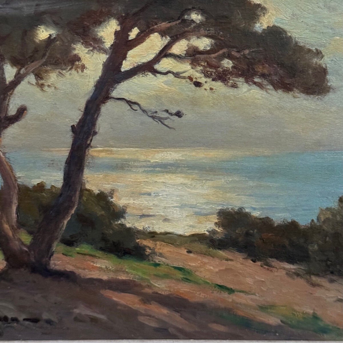 Oil On Cardboard Jean Keuléyan Lafon Seaside Saint-jean-cap-ferrat-photo-3