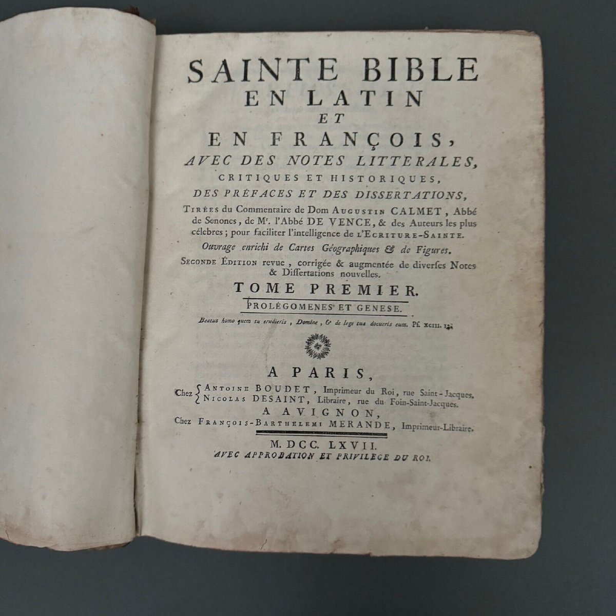 Livres Sainte Bible en Latin et en François Paris 1767-photo-3